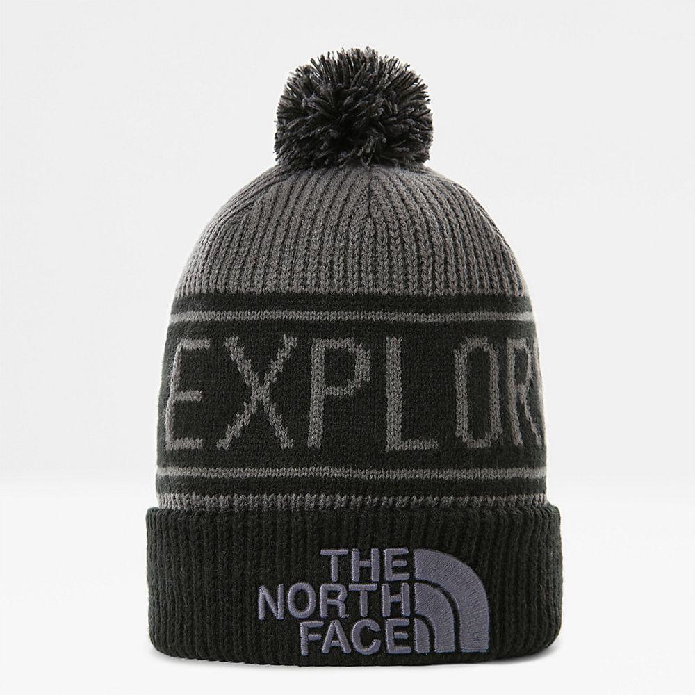 The North Face Retro Tnf Pom Γυναικεια Σκουφοσ - Γκρι / Μαυρα (AUWN29710)